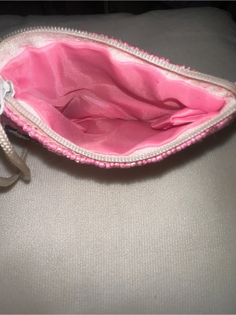 Hello Kitty Pink Beaded Wrislet Pouch with Red and Blue Accents